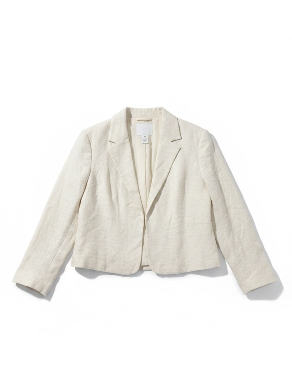 H&M Cream Linen Blend Women's Blazer Jacket